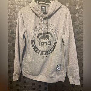Vintage Ecko UNLTD Hoodie Mens m Gray Embroidered Logo Y2K Pullover Sweatshirt
